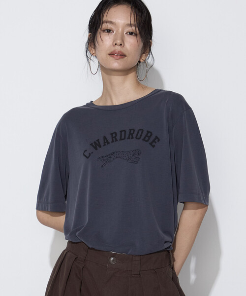 COMME CA Wardrobe（コムサワードローブ）の「フィブリル天竺 ジャガープリントTシャツ（Tシャツ/カットソー・レディース・アイボリー/ブラウン/チャコール・FREE）」の17枚目の写真