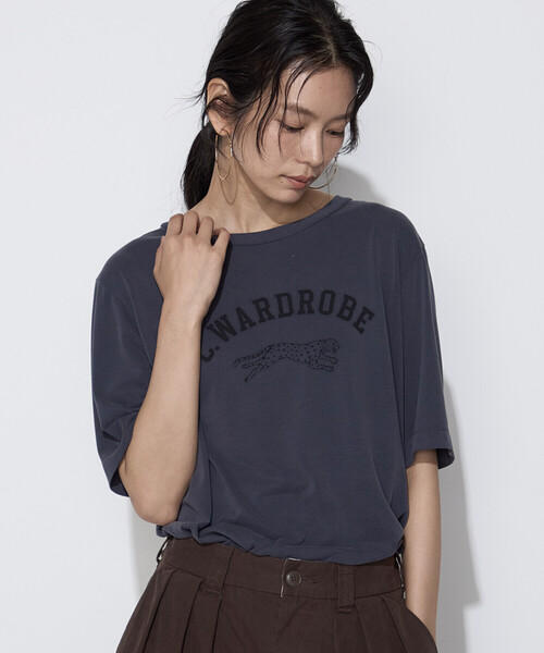 COMME CA Wardrobe（コムサワードローブ）の「フィブリル天竺 ジャガープリントTシャツ（Tシャツ/カットソー・レディース・アイボリー/ブラウン/チャコール・FREE）」の18枚目の写真