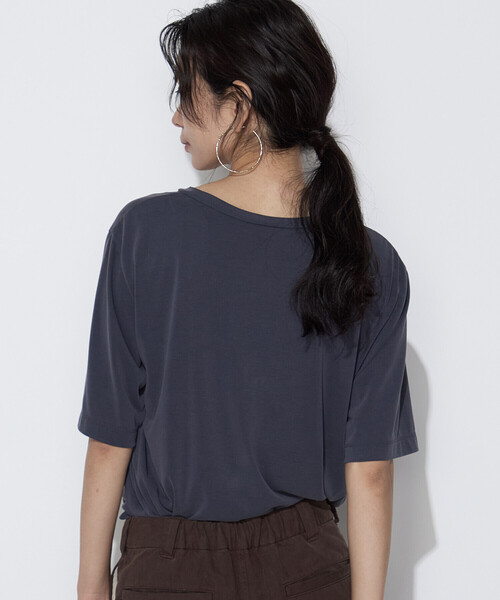COMME CA Wardrobe（コムサワードローブ）の「フィブリル天竺 ジャガープリントTシャツ（Tシャツ/カットソー・レディース・アイボリー/ブラウン/チャコール・FREE）」の20枚目の写真