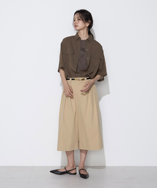 COMME CA Wardrobe（コムサワードローブ）の「フィブリル天竺 ジャガープリントTシャツ（Tシャツ/カットソー・レディース・アイボリー/ブラウン/チャコール・FREE）」の21枚目の写真