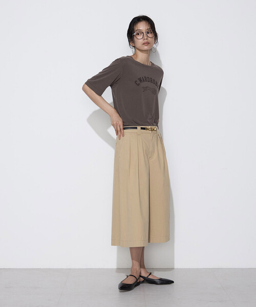 COMME CA Wardrobe（コムサワードローブ）の「フィブリル天竺 ジャガープリントTシャツ（Tシャツ/カットソー・レディース・アイボリー/ブラウン/チャコール・FREE）」の22枚目の写真