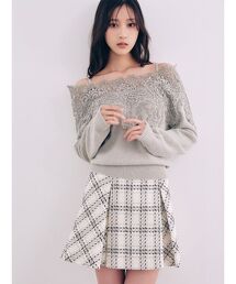 SNIDEL(�X�i�C�f��)�́y�̘H����T�C�Y����z���[�r���O�`�F�b�N�~�j�X�J�[�g(�X�J�[�g)
