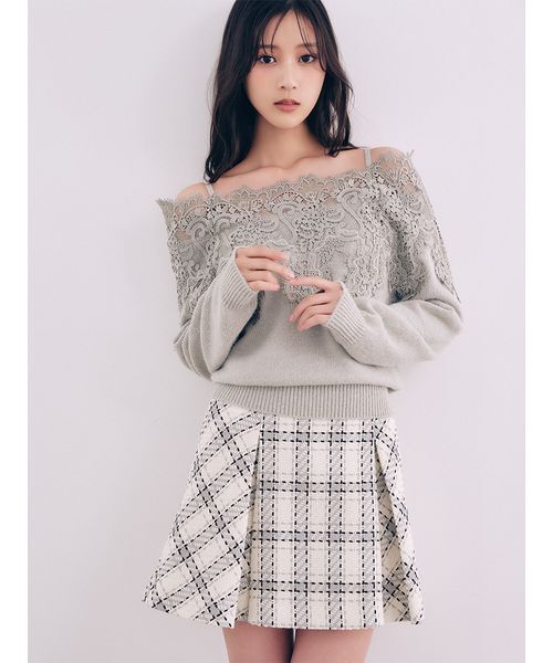 SNIDEL（スナイデル）の「【販路限定サイズあり】ロービングチェックミニスカート（スカート・レディース・グリーン/ピンク/キャメル/アイボリー・0/1/00）」の2枚目の写真