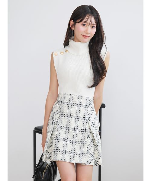 SNIDEL（スナイデル）の「【販路限定サイズあり】ロービングチェックミニスカート（スカート・レディース・グリーン/ピンク/キャメル/アイボリー・0/1/00）」の8枚目の写真