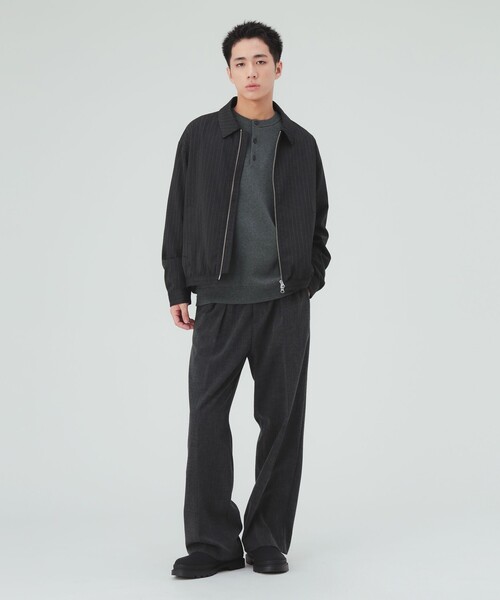 BEAMS HEART(ビームスハート)の「メランジ 2タック ワイドスラックス(スラックス・メンズ・チャコールグレー/ブラウン・MEDIUM/LARGE/SMALL)」の3枚目の写真