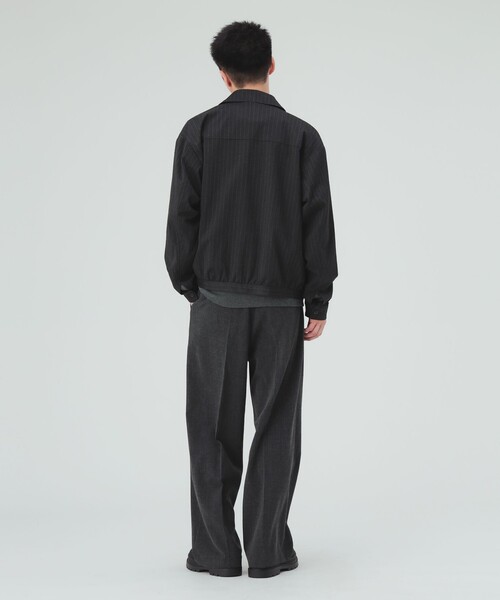BEAMS HEART(ビームスハート)の「メランジ 2タック ワイドスラックス(スラックス・メンズ・チャコールグレー/ブラウン・MEDIUM/LARGE/SMALL)」の4枚目の写真