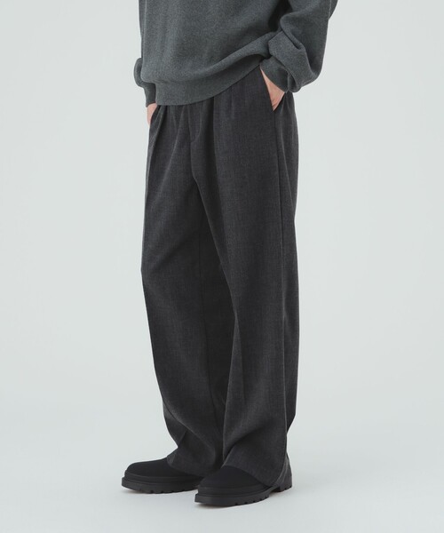 BEAMS HEART(ビームスハート)の「メランジ 2タック ワイドスラックス(スラックス・メンズ・チャコールグレー/ブラウン・MEDIUM/LARGE/SMALL)」の7枚目の写真