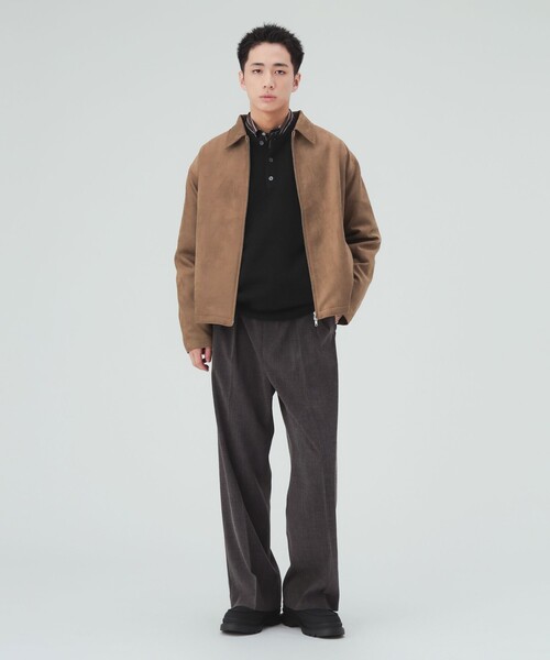 BEAMS HEART(ビームスハート)の「メランジ 2タック ワイドスラックス(スラックス・メンズ・チャコールグレー/ブラウン・MEDIUM/LARGE/SMALL)」の15枚目の写真