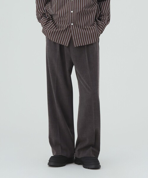 BEAMS HEART(ビームスハート)の「メランジ 2タック ワイドスラックス(スラックス・メンズ・チャコールグレー/ブラウン・MEDIUM/LARGE/SMALL)」の21枚目の写真