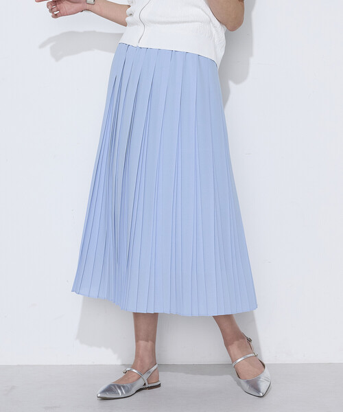 COMME CA(コムサ)の「〔 TALLサイズ 〕 フィネスボイル プリーツスカート(スカート・レディース・チャコール/サックスブルー・15号/13号)」の2枚目の写真