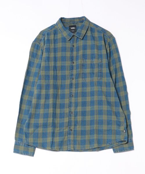VANS(バンズ)の「VANS ヴァンズ Lawson Vintage Indigo LS Shirt ロングスリーブ VN000U56GRK Green Balsam(シャツ/ブラウス・メンズ・グリーン・X-LARGE/LARGE/MEDIUM)」の1枚目の写真