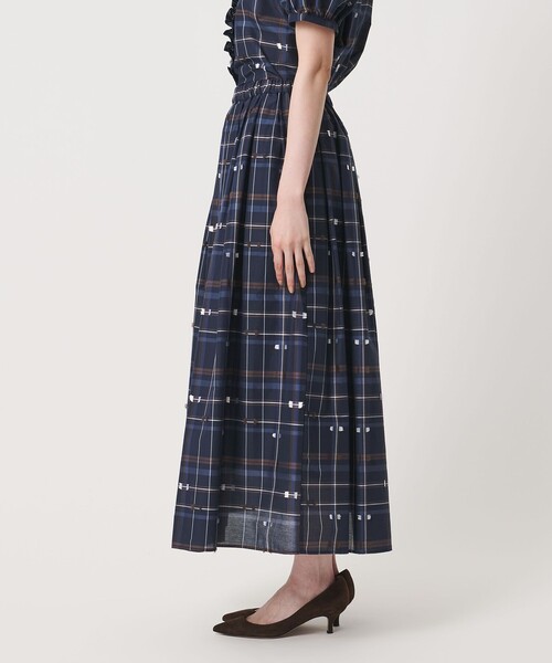 UNITED ARROWS(ユナイテッドアローズ)の「チェック リボン カットジャガード スカート(スカート・レディース・ネイビー/ダークグレー・36/38)」の9枚目の写真