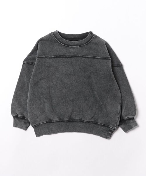 Ocean&Ground(オーシャン&グラウンド)の「ケミカルウォッシュフットボールスウェット(スウェット・キッズ・オレンジ/チャコール/グリーン/パープル・90/100/110/120/130/140)」の2枚目の写真