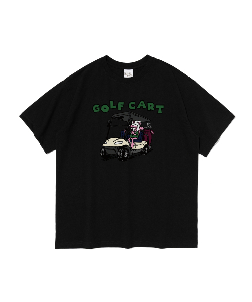BERNI(ベルニ)の「ゴルフ&カート 半袖Tシャツ (ブラック)(Tシャツ/カットソー・レディース・その他・2XL/SMALL/X-LARGE/MEDIUM/LARGE)」の1枚目の写真
