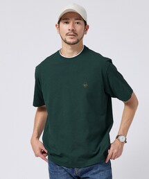 【汗染み軽減/接触冷感】フェイクレイヤード ワンポイント刺繍Tシャツ