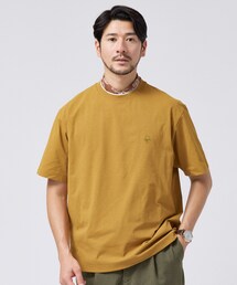 【汗染み軽減/接触冷感】フェイクレイヤード ワンポイント刺繍Tシャツ
