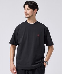 【汗染み軽減/接触冷感】フェイクレイヤード ワンポイント刺繍Tシャツ
