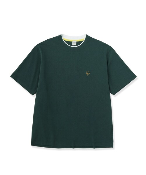 TAKEO KIKUCHI（タケオキクチ）の「【汗染み軽減/接触冷感】フェイクレイヤード ワンポイント刺繍Ｔシャツ（Tシャツ/カットソー・メンズ・ターコイズブルー系/レンガ/こしょう色系/ホワイト/ブラック/ライトグレー・02/03/04）」の13枚目の写真