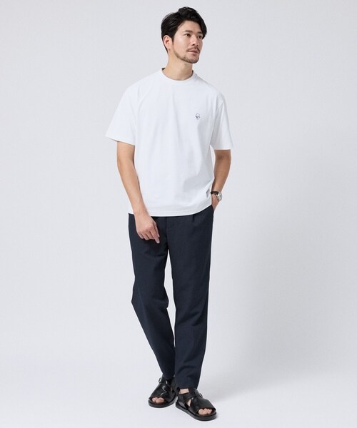 TAKEO KIKUCHI（タケオキクチ）の「【汗染み軽減/接触冷感】フェイクレイヤード ワンポイント刺繍Ｔシャツ（Tシャツ/カットソー・メンズ・ターコイズブルー系/レンガ/こしょう色系/ホワイト/ブラック/ライトグレー・02/03/04）」の16枚目の写真