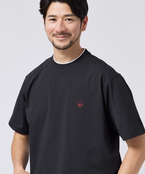TAKEO KIKUCHI（タケオキクチ）の「【汗染み軽減/接触冷感】フェイクレイヤード ワンポイント刺繍Ｔシャツ（Tシャツ/カットソー・メンズ・ターコイズブルー系/レンガ/こしょう色系/ホワイト/ブラック/ライトグレー・02/03/04）」の22枚目の写真
