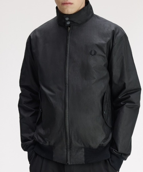 FRED PERRY ハリントンジャケット 25FW 黒 Mサイズ Made In England Wax Harrington Jacket ／メイドインイングランド