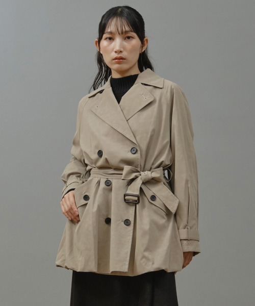Nunc.(ヌンク)の「ヴィンテージフェイクレザートレンチコート(トレンチコート・レディース・ブラック/ダークブラウン/ベージュ・FREE)」の1枚目の写真