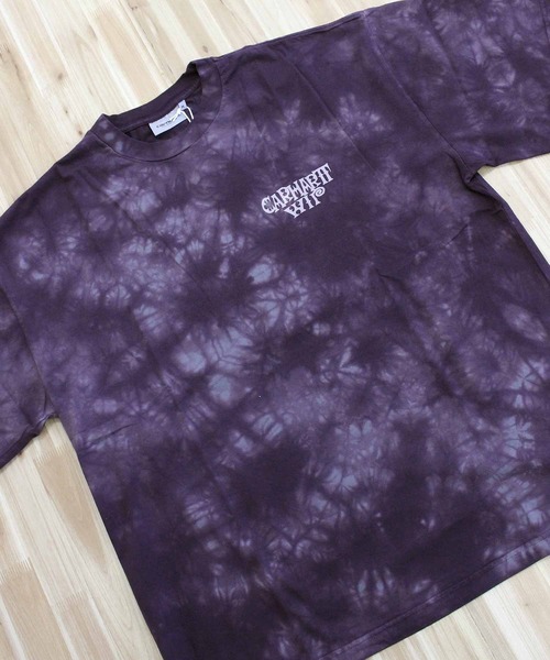 Carhartt WIP(カーハートダブリューアイピー)の「WIP レイディエート ムラ染めタイダイ 半袖Tシャツ S/S Radiate T-Shirt(Tシャツ/カットソー・メンズ・ブラック/パープル・M/XL/L)」の8枚目の写真