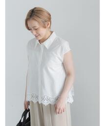 Te chichi（テチチ）の「【接触冷感】スカラップレース刺繍フレンチシャツ（シャツ/ブラウス）」
