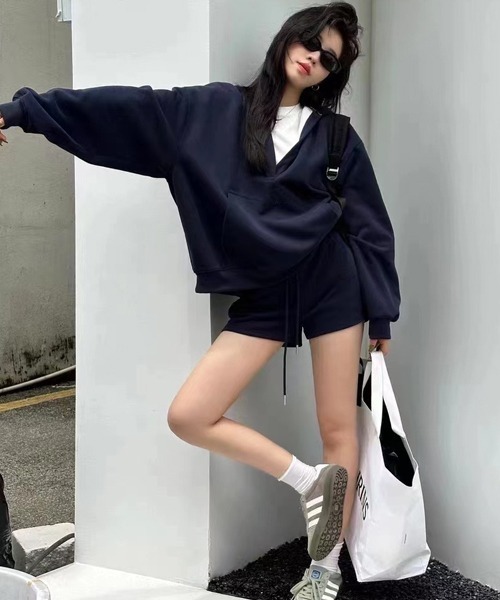 Ressaca（レサーカ）の「スウェットパーカー＆ショートパンツ セットアップ（セットアップ・レディース・ネイビー/グレー・M）」の8枚目の写真