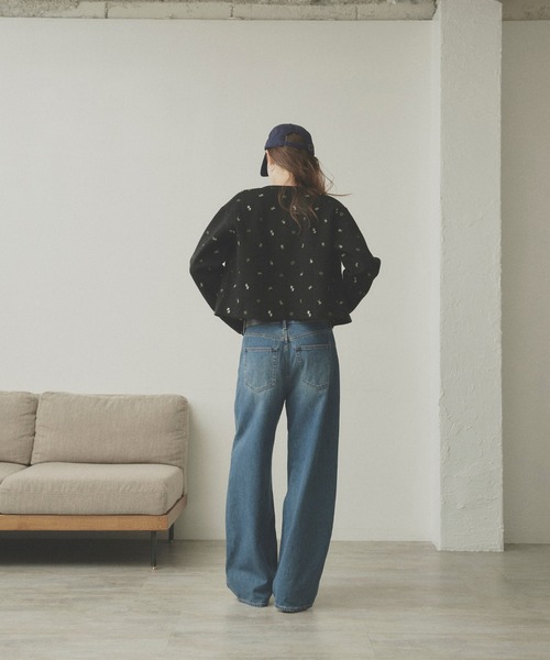 uchi.(ウチ)の「総柄花柄刺繍ニットソーカーディガン(カーディガン/ボレロ・レディース・ブラック/オートミール/グレー・FREE)」の9枚目の写真