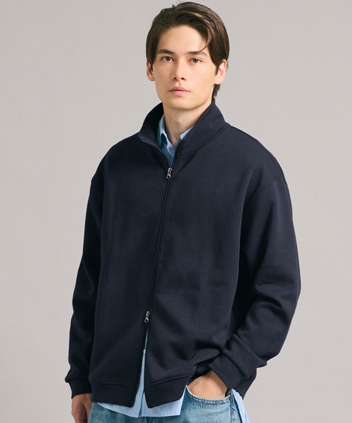 coca(coca)(コカ)の「メンズソフトスウェットジップアップブルゾン(ブルゾン・メンズ・ブラック/ネイビー・XL/M/L)」の2枚目の写真