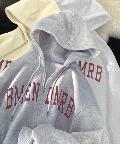 NEW GENTLEMAN（ニュージェントルマン）の「BMENDMRB  ジップアップパーカー（パーカー・メンズ・グレー/ホワイト/ブラック/ネイビー・L/M）」の8枚目の写真