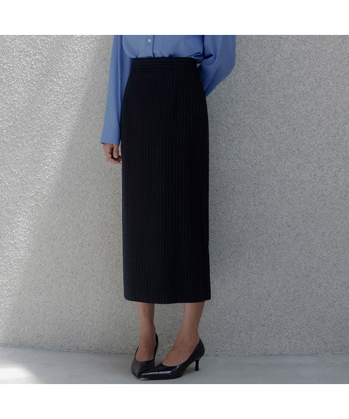MEMUA(メムア)の「ピンSTワイドスリットミディスカート(スカート・レディース・グレー/ダークネイビー・LARGE/MEDIUM/SMALL)」の2枚目の写真