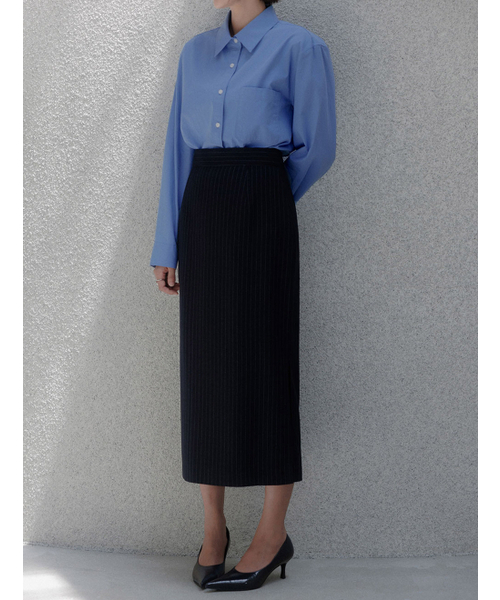 MEMUA(メムア)の「ピンSTワイドスリットミディスカート(スカート・レディース・グレー/ダークネイビー・LARGE/MEDIUM/SMALL)」の3枚目の写真