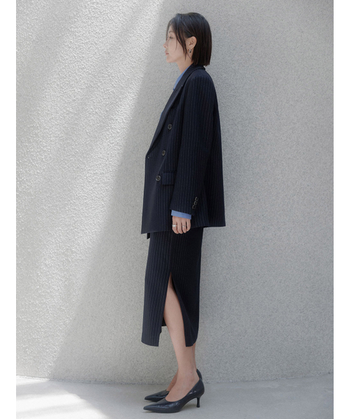 MEMUA(メムア)の「ピンSTワイドスリットミディスカート(スカート・レディース・グレー/ダークネイビー・LARGE/MEDIUM/SMALL)」の4枚目の写真