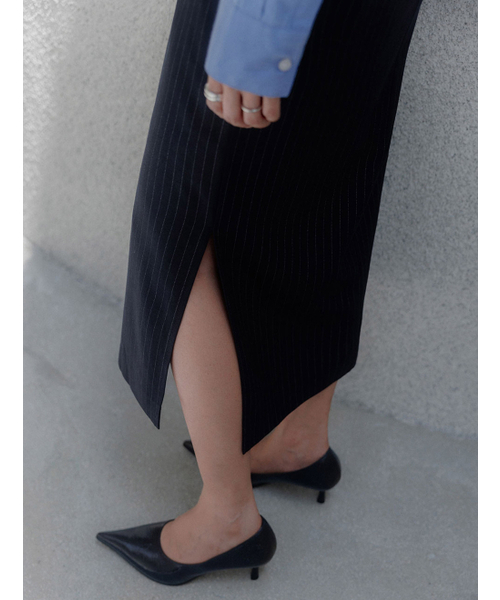 MEMUA(メムア)の「ピンSTワイドスリットミディスカート(スカート・レディース・グレー/ダークネイビー・LARGE/MEDIUM/SMALL)」の5枚目の写真