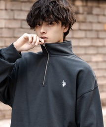 U.S. POLO ASSN.（ユーエスポロアッスン）の「新色追加 U.S. POLO ASSN. ユーエスポロアッスン オーバーサイズ裏起毛ワンポイントロゴ刺繍長袖ハーフジップスウェット（スウェット）」