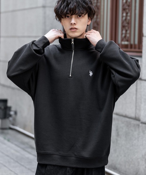 U.S. POLO ASSN.(ユーエスポロアッスン)の「新色追加 U.S. POLO ASSN. ユーエスポロアッスン オーバーサイズ裏起毛ワンポイントロゴ刺繍長袖ハーフジップスウェット(スウェット・メンズ・ブラック/ホワイト/ライトグレー/レッド/ブラウン/ネイビー/杢グレー/グレイッシュベージュ/チャコール・M/L/XL)」の16枚目の写真