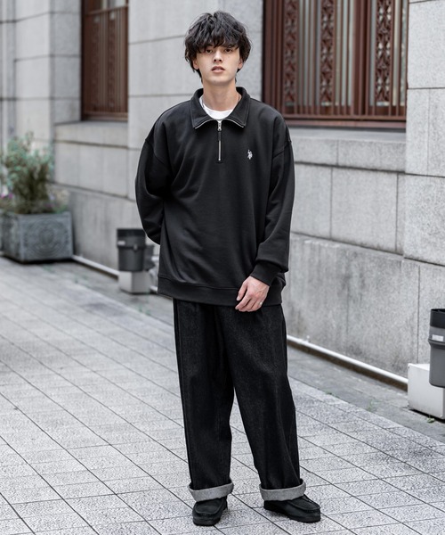 U.S. POLO ASSN.(ユーエスポロアッスン)の「新色追加 U.S. POLO ASSN. ユーエスポロアッスン オーバーサイズ裏起毛ワンポイントロゴ刺繍長袖ハーフジップスウェット(スウェット・メンズ・ブラック/ホワイト/ライトグレー/レッド/ブラウン/ネイビー/杢グレー/グレイッシュベージュ/チャコール・M/L/XL)」の19枚目の写真