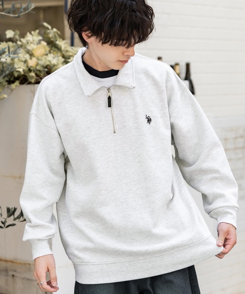 U.S. POLO ASSN.(ユーエスポロアッスン)の「新色追加 U.S. POLO ASSN. ユーエスポロアッスン オーバーサイズ裏起毛ワンポイントロゴ刺繍長袖ハーフジップスウェット(スウェット・メンズ・ブラック/ホワイト/ライトグレー/レッド/ブラウン/ネイビー/杢グレー/グレイッシュベージュ/チャコール・M/L/XL)」の22枚目の写真