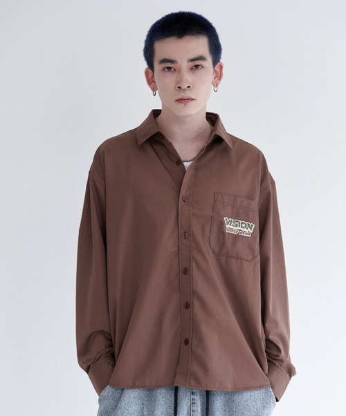 VISION STREET WEAR(ヴィジョンストリートウェア)の「Ghost shirt / 異素材ロゴゴーストシャツ(シャツ/ブラウス・メンズ・ブラック/オフホワイト/ブラウン・MEDIUM/LARGE/X-LARGE)」の6枚目の写真