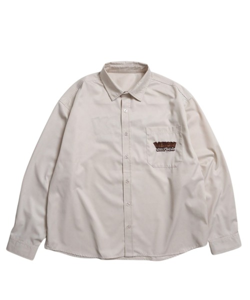 VISION STREET WEAR(ヴィジョンストリートウェア)の「Ghost shirt / 異素材ロゴゴーストシャツ(シャツ/ブラウス・メンズ・ブラック/オフホワイト/ブラウン・MEDIUM/LARGE/X-LARGE)」の8枚目の写真