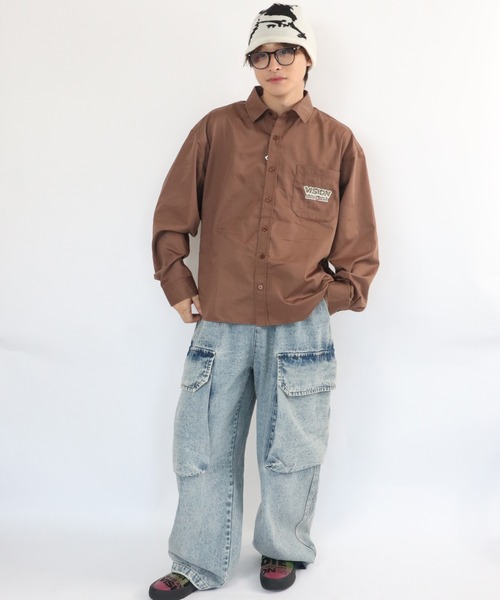 VISION STREET WEAR(ヴィジョンストリートウェア)の「Ghost shirt / 異素材ロゴゴーストシャツ(シャツ/ブラウス・メンズ・ブラック/オフホワイト/ブラウン・MEDIUM/LARGE/X-LARGE)」の20枚目の写真