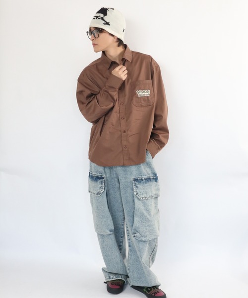 VISION STREET WEAR(ヴィジョンストリートウェア)の「Ghost shirt / 異素材ロゴゴーストシャツ(シャツ/ブラウス・メンズ・ブラック/オフホワイト/ブラウン・MEDIUM/LARGE/X-LARGE)」の21枚目の写真