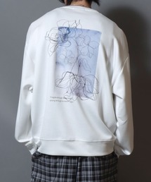 Flower Graphic Print Long Sleeve Tee / ポンチフラワーグラフィックTシャツ ロンT オーバーサイズ Tスウェット メンズ レディース トップス 秋冬 きれいめ