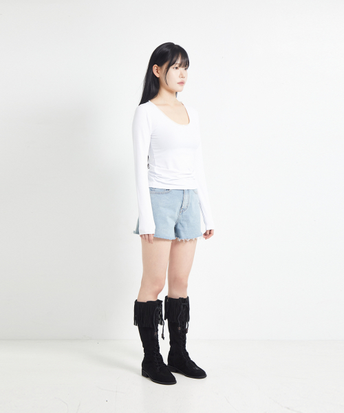 COTTONREBIRTHCLUB（コットンリバースクラブ）の「レースベビーTシャツ（ホワイト）（Tシャツ/カットソー・レディース・その他・FREE）」の3枚目の写真
