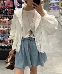 フード付き長袖シャツ