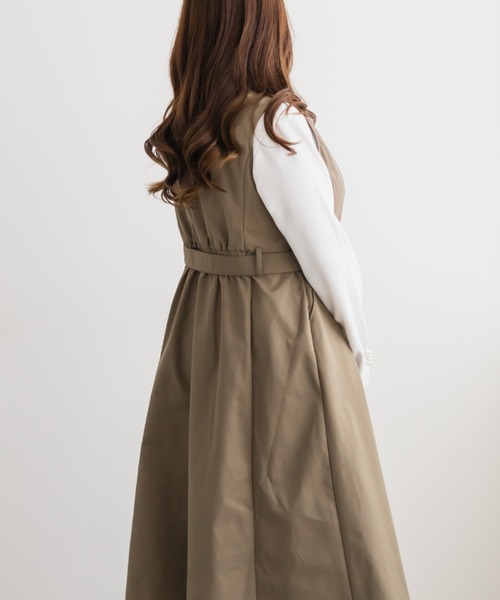 CLETTE(クレット)の「ジレ風ベルト付きワンピース(ワンピース・レディース・ネイビー/カーキ/ワイン・LL/3L/4L)」の5枚目の写真