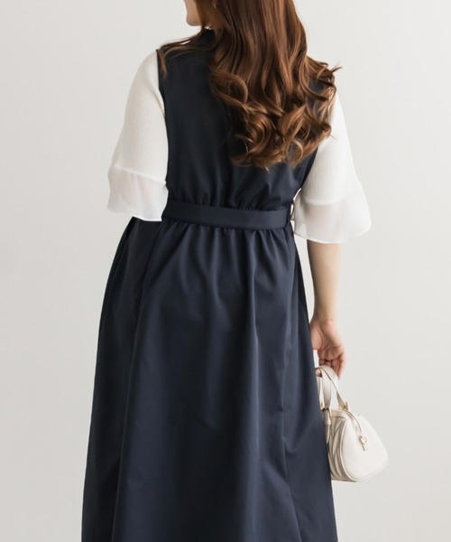 CLETTE(クレット)の「ジレ風ベルト付きワンピース(ワンピース・レディース・ネイビー/カーキ/ワイン・LL/3L/4L)」の9枚目の写真