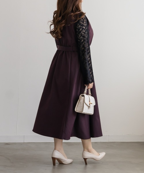 CLETTE(クレット)の「ジレ風ベルト付きワンピース(ワンピース・レディース・ネイビー/カーキ/ワイン・LL/3L/4L)」の13枚目の写真